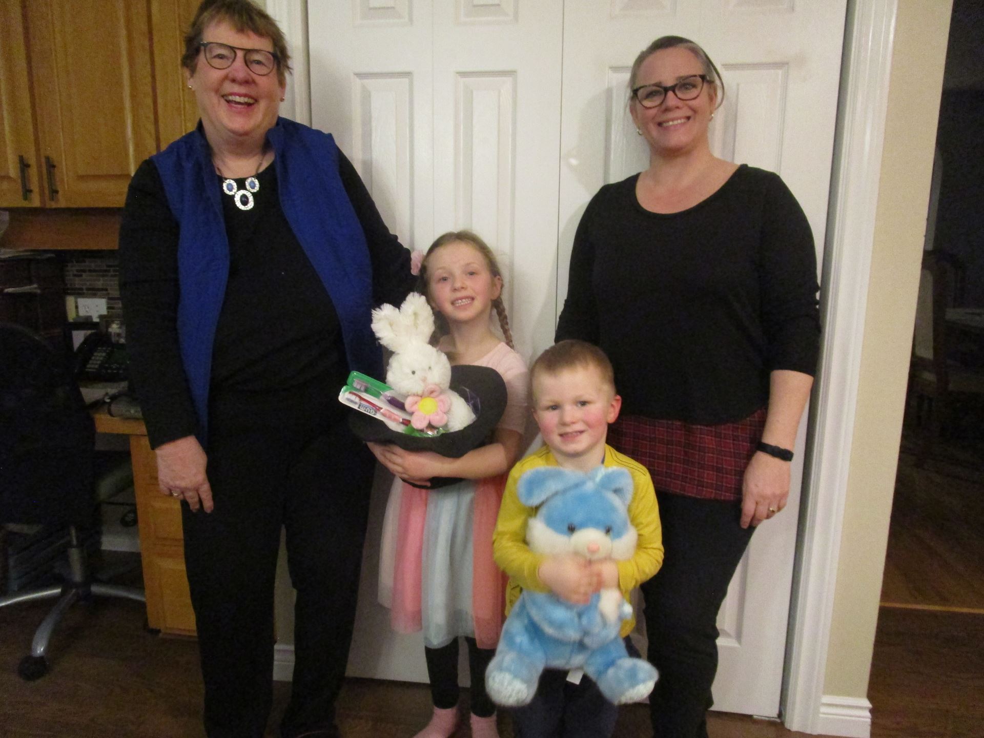 Marlene Bryenton with grandchildren Jaya and Brynn and illustrator Leanne Bowlan. Marlene Bryenton with grandchildren Jaya and Brynn and illustrator Leanne Bowlan.